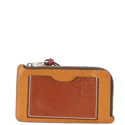 Pre-owned Loewe Brown Leather Coin Purse/coin Case ()