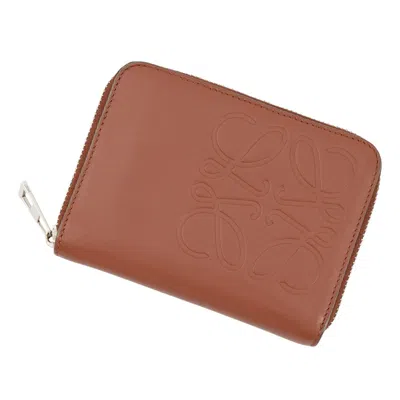 Pre-owned Loewe Brown Leather Coin Purse/coin Case ()