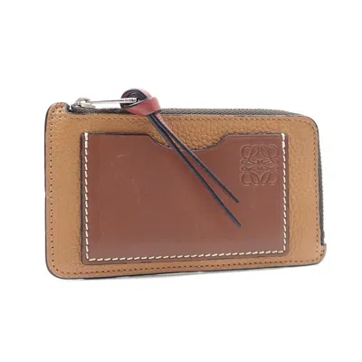 Pre-owned Loewe Brown Leather Coin Purse/coin Case ()