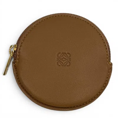 Pre-owned Loewe Brown Leather Coin Purse/coin Case ()