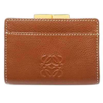 Pre-owned Loewe Brown Leather Coin Purse/coin Case ()