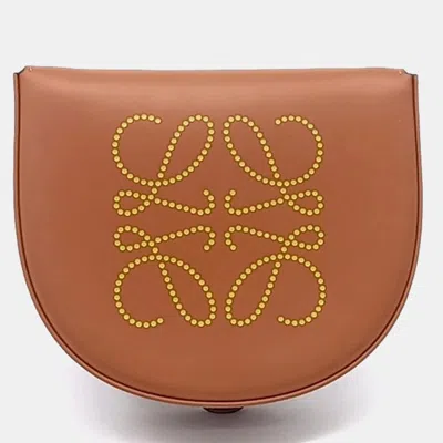 Pre-owned Loewe Brown Leather Heel Pouch Crossbody Bag