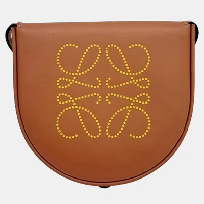Pre-owned Loewe Brown Leather Heel Pouch Mini Crossbody Bag