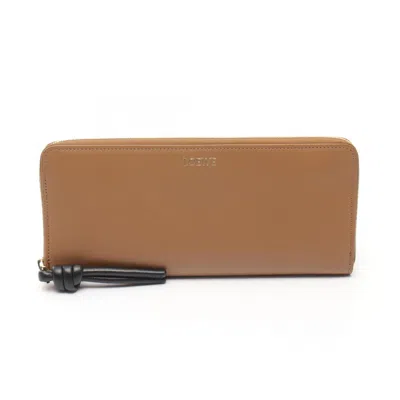 Pre-owned Loewe Brown Leather Long Wallet (bi-fold) ()