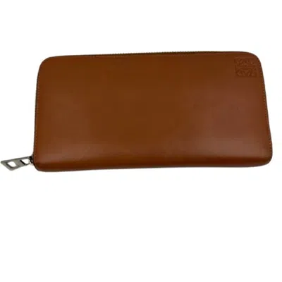 Pre-owned Loewe Brown Leather Long Wallet (bi-fold) ()
