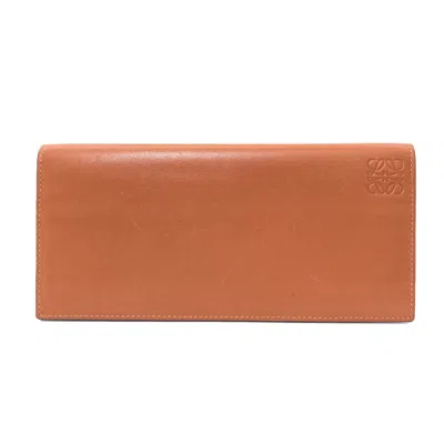 Pre-owned Loewe Brown Leather Long Wallet (bi-fold) ()