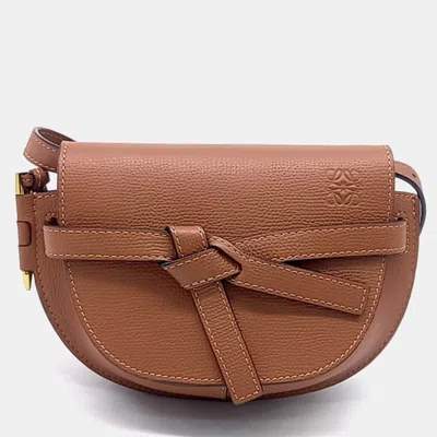 Pre-owned Loewe Brown Leather Mini Gate Bag