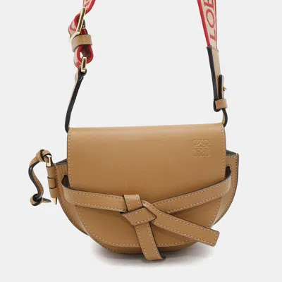 Pre-owned Loewe Brown Leather Mini Gate Dual Bag