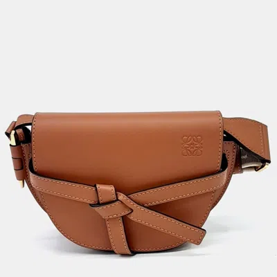 Pre-owned Loewe Brown Leather Mini Gate Dual Bag