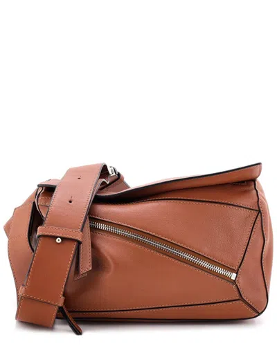 Pre-owned Loewe Brown Leather Puzzle Bumbag Small (authentic Pre-loved)