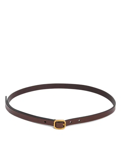 Loewe Brown Leather Rounded Belt In Orange