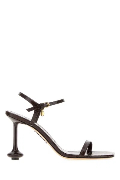 Loewe Brown Leather Toy Sandals With 9 Cm Heel