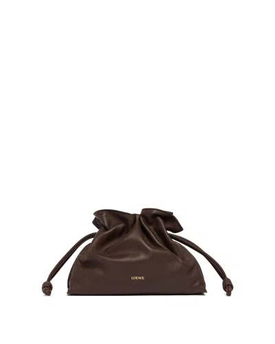 Loewe Brown Medium Flamenco Clutch Bag In Brown Marrone   #3d322d