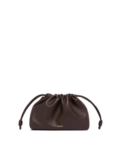 Loewe Brown Medium Flamenco Purse In Brown Marrone   #3d322d