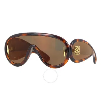Loewe Brown Mirror Mask Unisex Sunglasses Lw40108i 52g 140 In Metallic