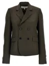 Loewe Wool Double Breasted Jacket In Brown