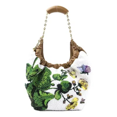 Pre-owned Loewe Brown Multi-color White Beads Leather Shoulder Bag ()