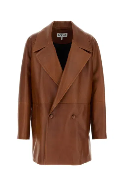 LOEWE LOEWE BROWN NAPPA LEATHER JACKET