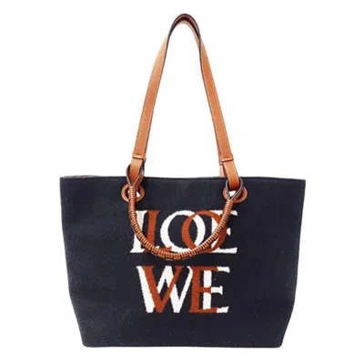 Pre-owned Loewe Brown Navy Wool Handbag Shoulder Bag ()