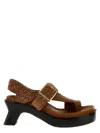 Loewe 70mm Ease Brushed-suede Sandals In Brown