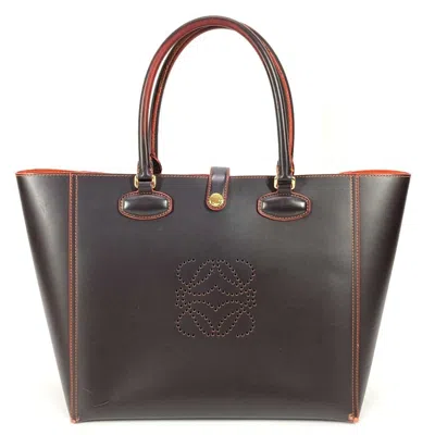 Pre-owned Loewe Brown Orange Leather Shoulder Bag Tote Bag ()
