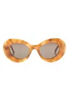 Loewe Brown Oval Frame Tinted Sunglasses In Neutrals