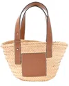 Loewe Brown Palm Leaf And Calf Leather Small Basket Tote Bag (authentic Pre-  Loved)