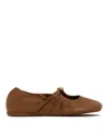 Loewe Pebble Soft Ballet Flats In Suede Goat Leather In Animal Print