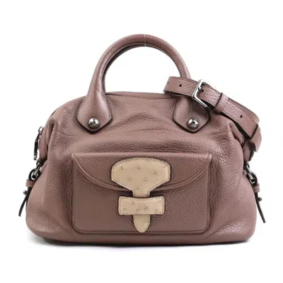 Pre-owned Loewe Brown Pink Leather Handbag Shoulder Bag () In Multi