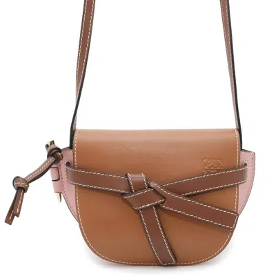 Pre-owned Loewe Brown Pink Leather Pochette Shoulder Bag ()