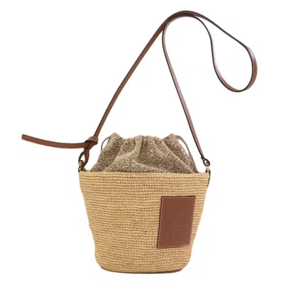 Pre-owned Loewe Brown Raffia Pochette Shoulder Bag ()