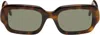 Loewe Brown Rectangular Slim Sunglasses In Brown