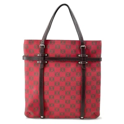 Pre-owned Loewe Brown Red Color Leather Handbag Tote Bag ()