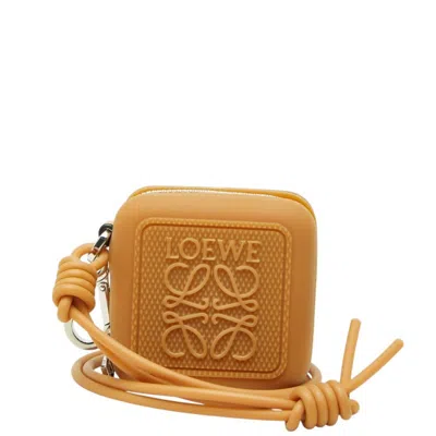 Pre-owned Loewe Brown Rubber Leather Coin Purse/coin Case ()