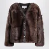 Loewe Shearling Cardigan In Brown