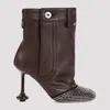 Loewe Brown Shitake Lamb Leather Toy Strassed Ankle Boot In Brown