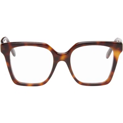 Loewe Brown Slim Square Glasses In Dark Havana