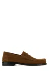Loewe Suede Stitched Penny Loafers In Brown
