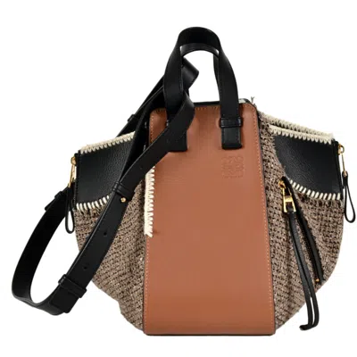 Pre-owned Loewe Brown Tweed Leather Handbag Shoulder Bag ()