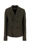 Loewe Blazer Twill Structured Shoulders In Green