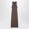 Loewe Brown Wool Dress With Anagram Logo In Brown