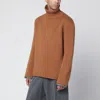 Loewe Brown Wool Turtleneck Sweater In Brown
