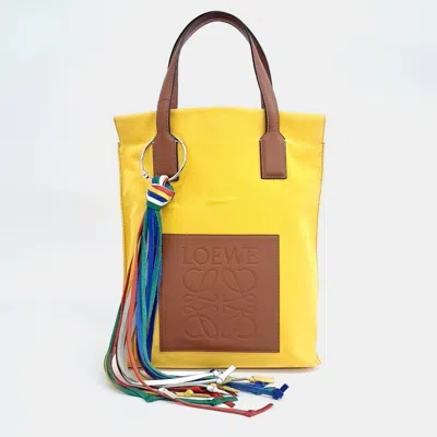 Pre-owned Loewe Brown Yellow Fabric Tote Bag