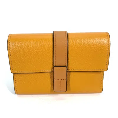 Pre-owned Loewe Brown Yellow Leather Wallet (tri-fold) ()