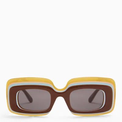 Loewe | Brown/multicoloured Rectangular Acetate Sunglasses