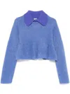 Loewe Mohair And Wool Polo Sweater In Blue