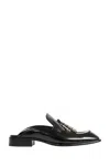 Loewe Black Leather Edge Slippers In Black