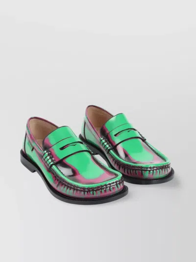 LOEWE BRUSHED LOAFERS WITH ASYMMETRIC ROUND TOE