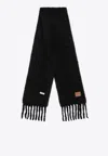 Loewe Brushed Mohair-blend Scarf In Black