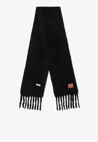Loewe Brushed Mohair-blend Scarf In Black